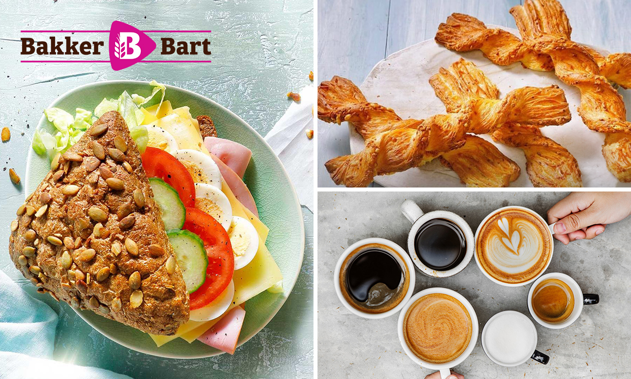 Belegd broodje + knabbelstengel + drankje bij Bakker Bart Uden