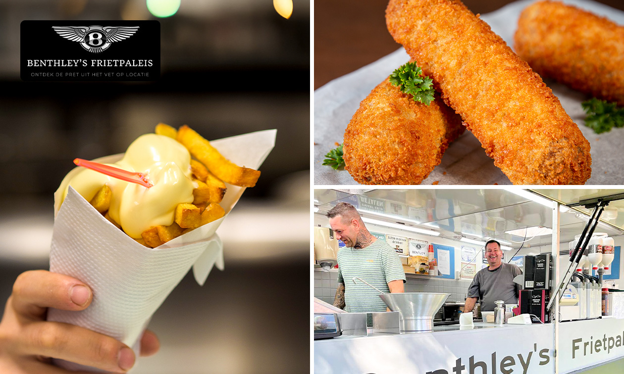 Frietkar voor max. 35 personen op locatie + onbeperkt friet, snacks en sauzen (2 uur)