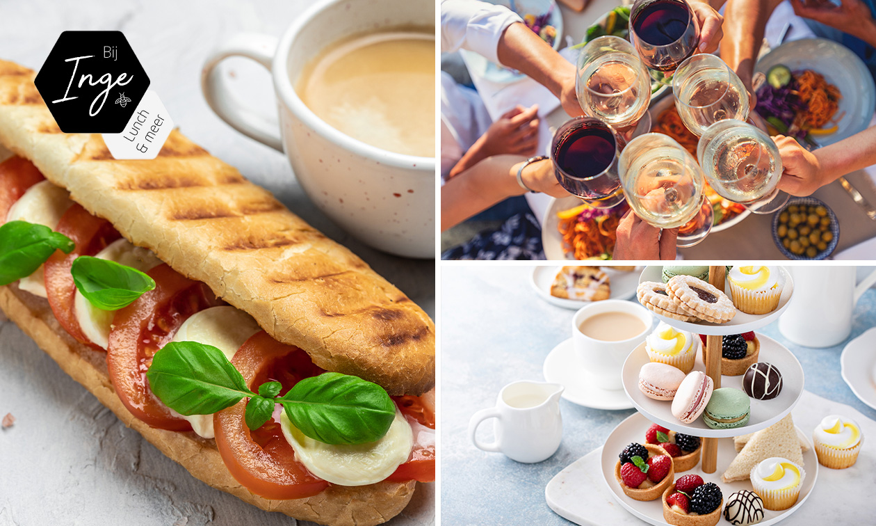 Panini of tosti met warme drank, high tea of high wine/beer aan de Piushaven