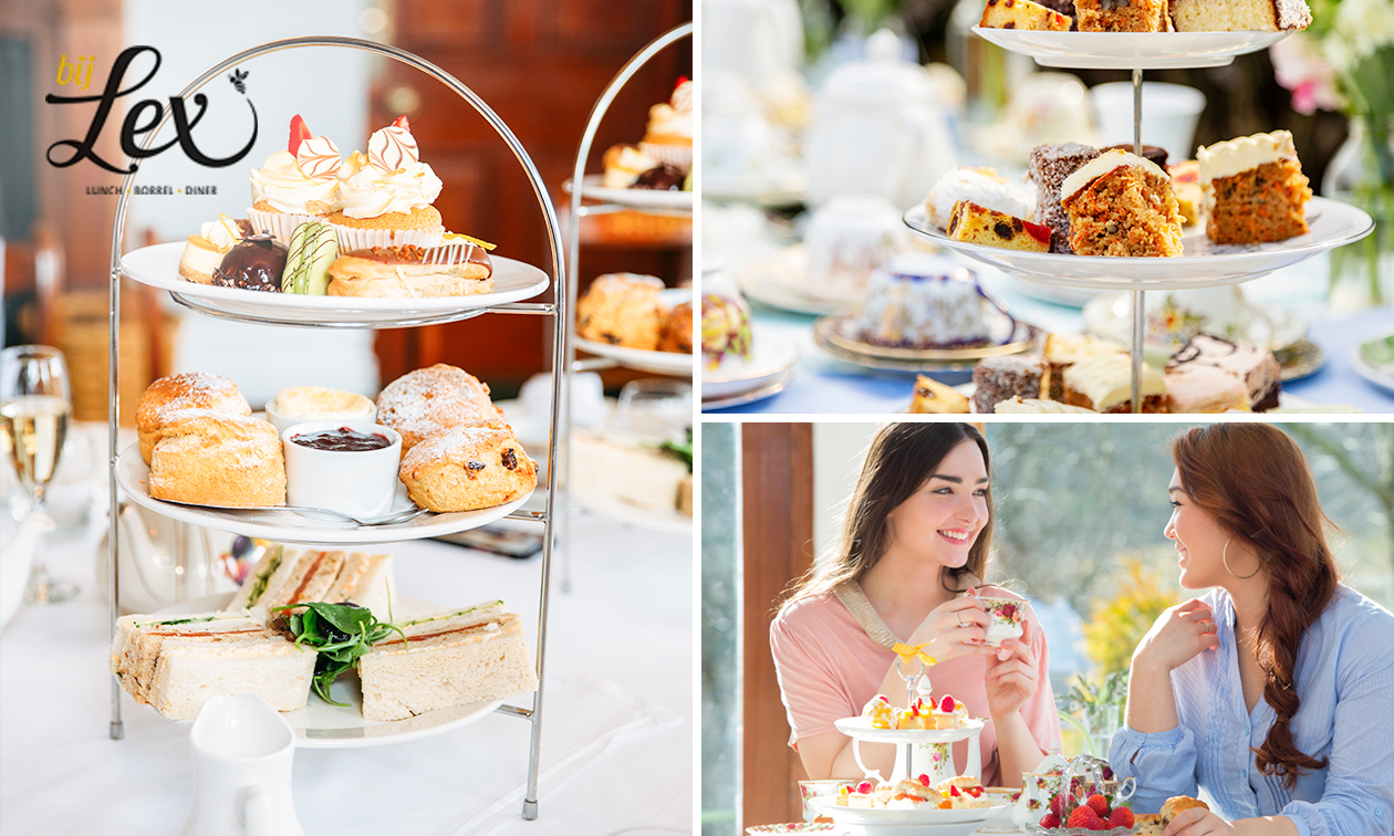 Luxe high tea (2 uur) + bubbels bij Bij Lex
