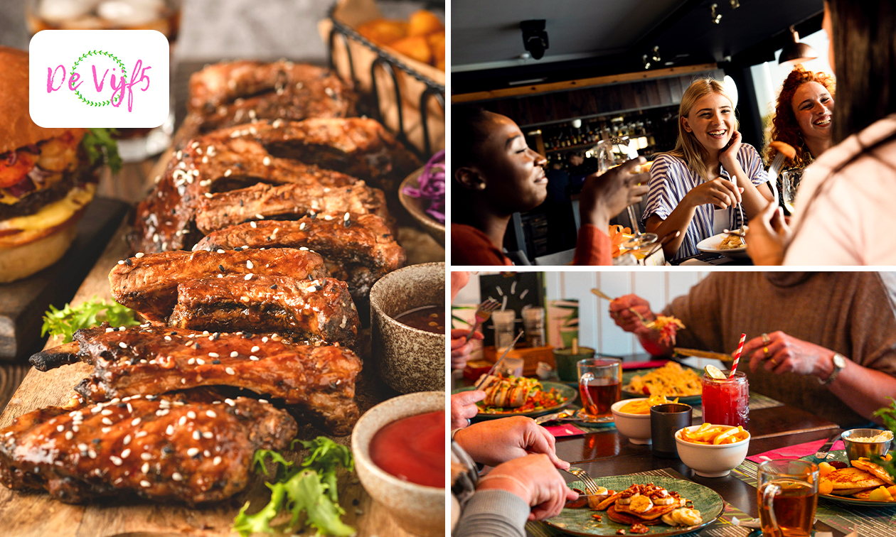 2-gangen spareribsdiner bij Café Restaurant De Vijf