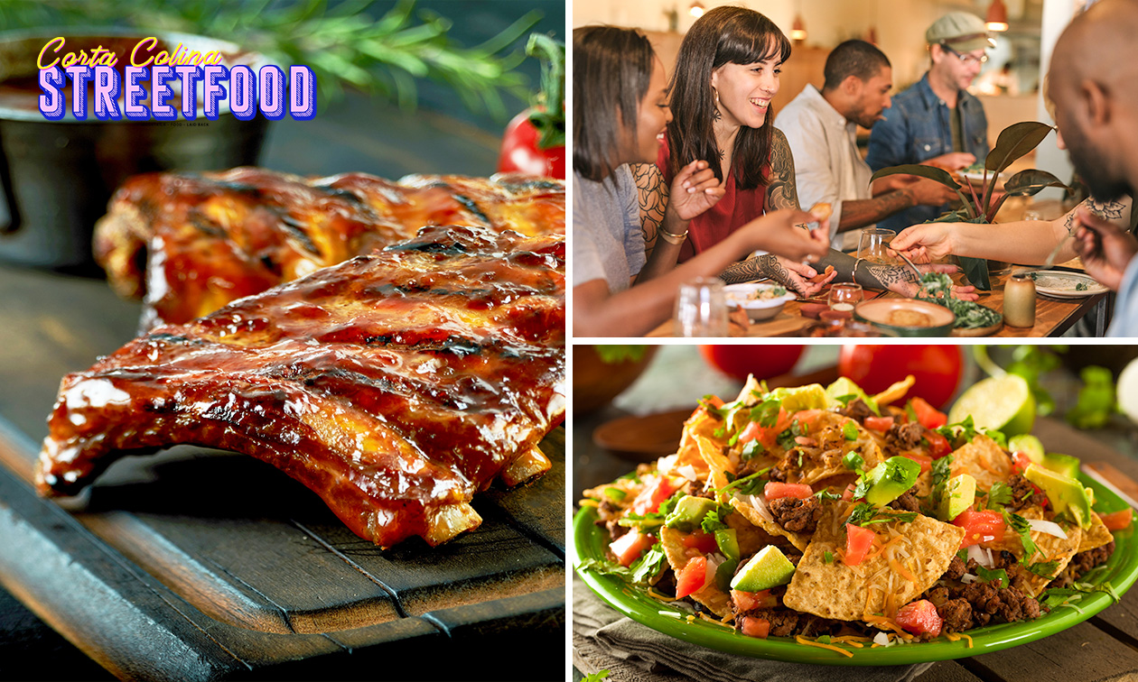 2-gangen keuzediner met onbeperkt spareribs of kippenvleugels bij Corta Colina Streetfood