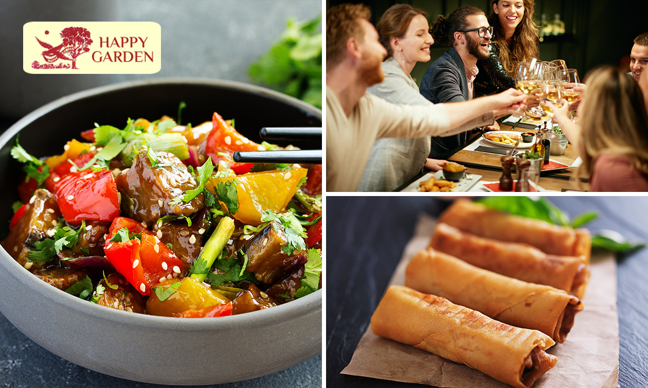 4-gangen rijsttafel bij Happy Garden