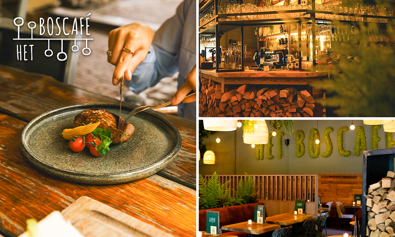 3-gangen keuzediner + broodplankje bij Het Boscafé