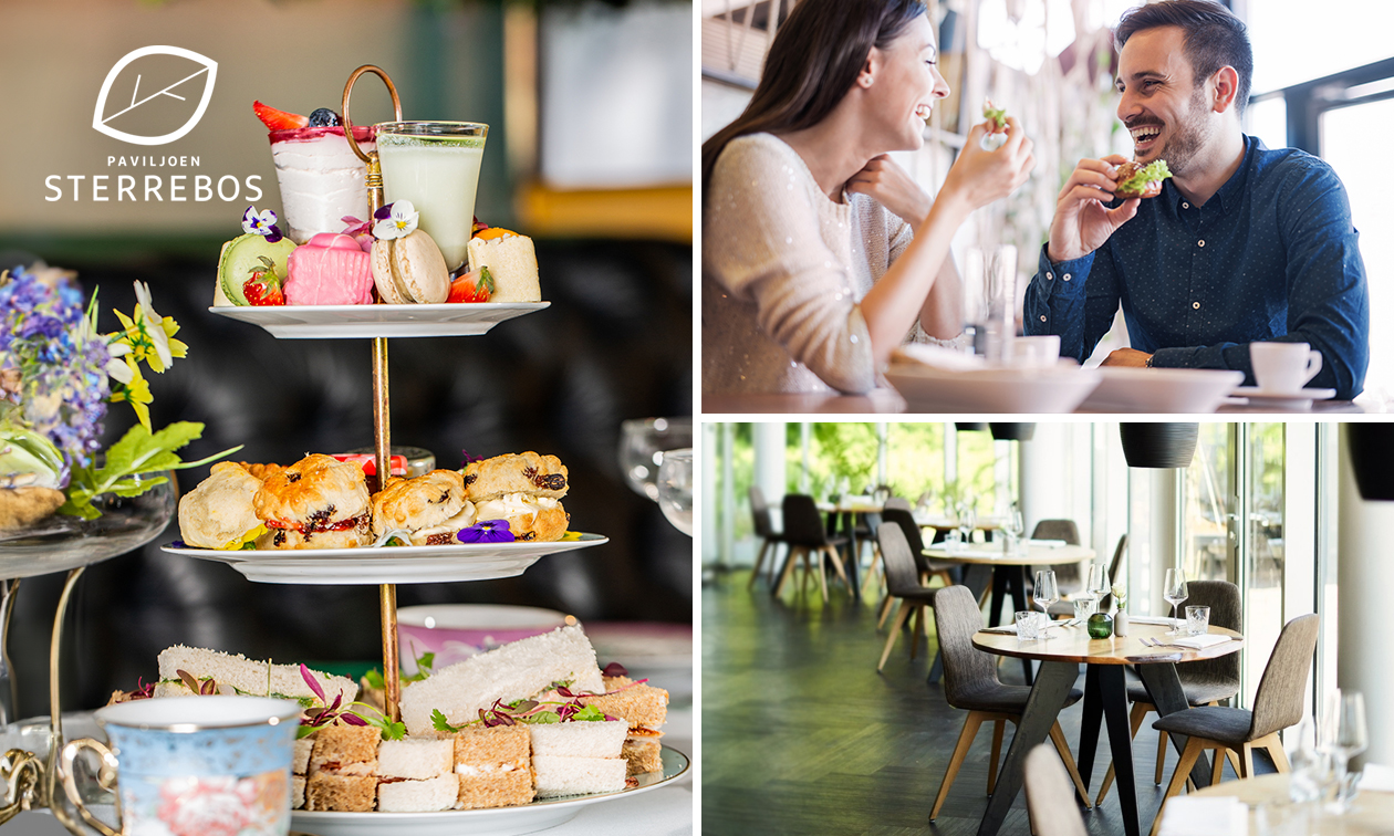 Luxe high tea (2,5 uur) + bubbels bij Paviljoen Sterrebos