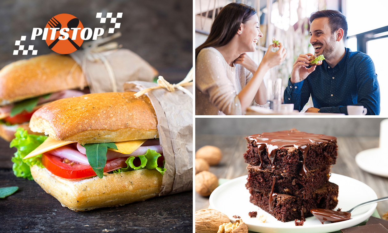 Sandwich + healthy pot + gebak + frisdrank naar keuze