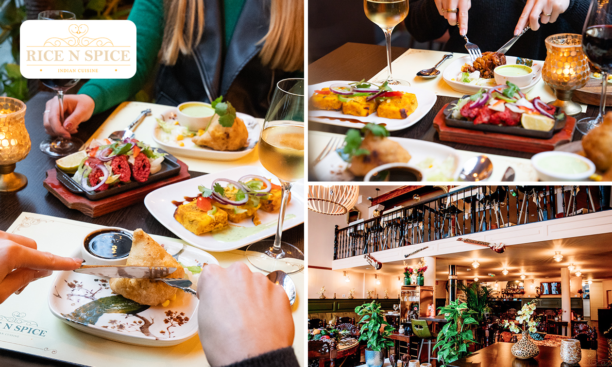 Indiaas 3-gangen proeverijdiner of 3-gangendiner à la carte bij Rice-N-Spice