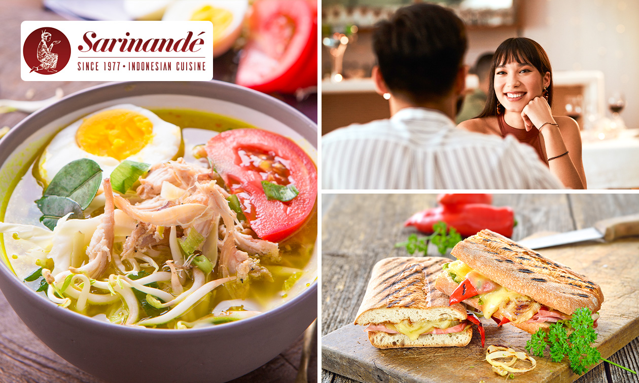 Indonesische soep + gegrilde panini naar keuze bij Sarinandé