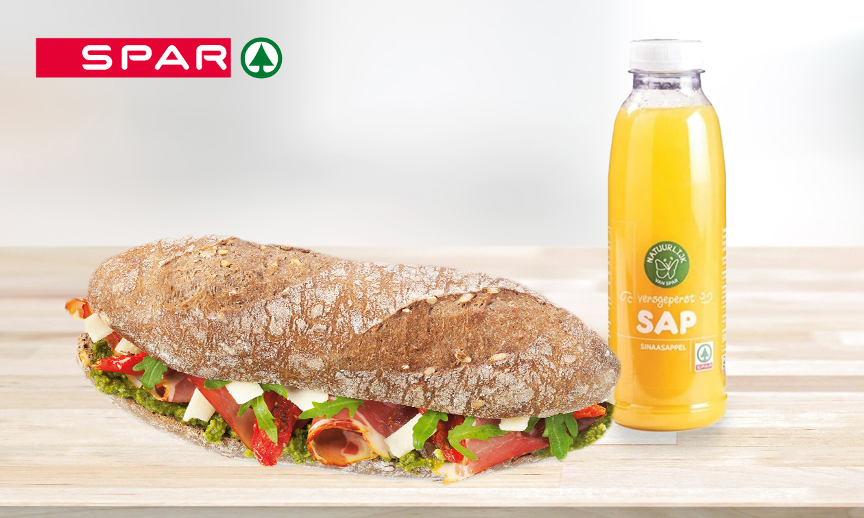 Broodje + smoothie naar keuze voor afhaal bij SPAR