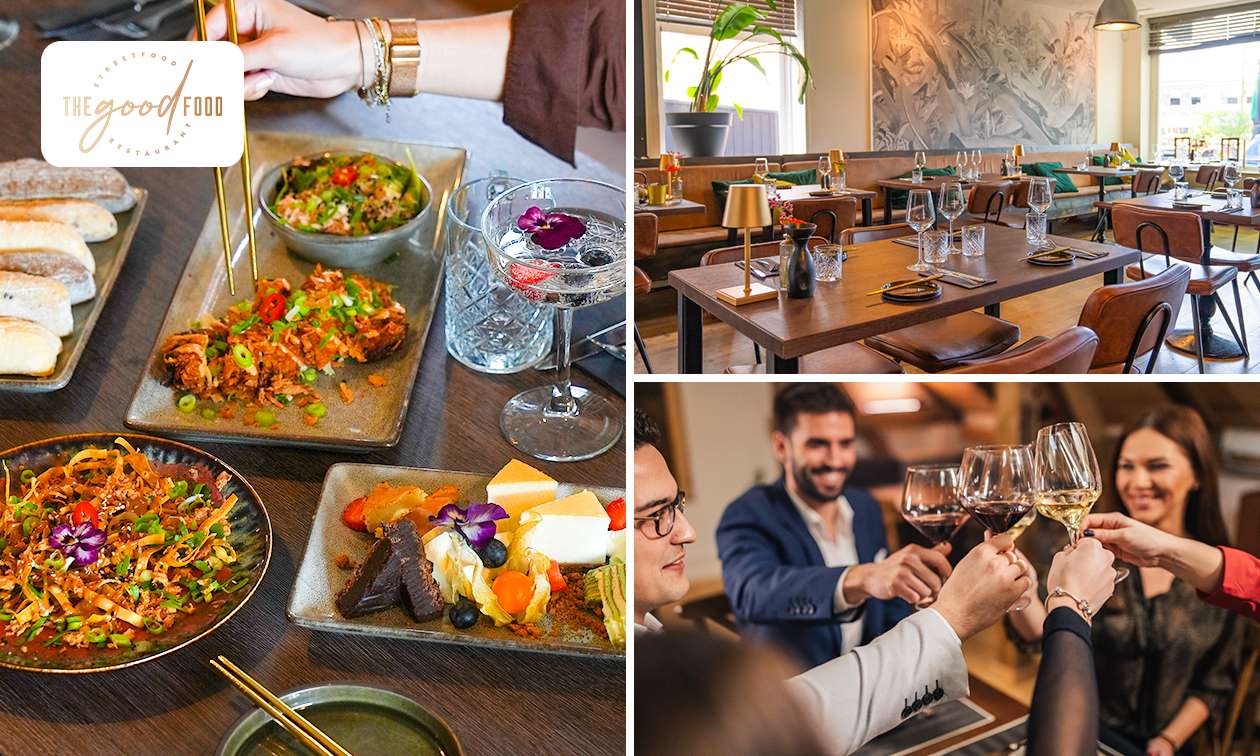3-gangen tafeldiner met onbeperkt streetfood (2,5 uur) bij The Good Food